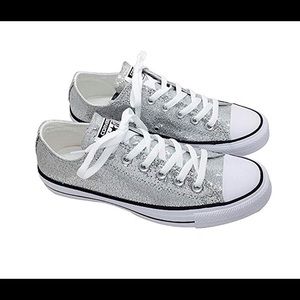 Sparkly Silver Converse